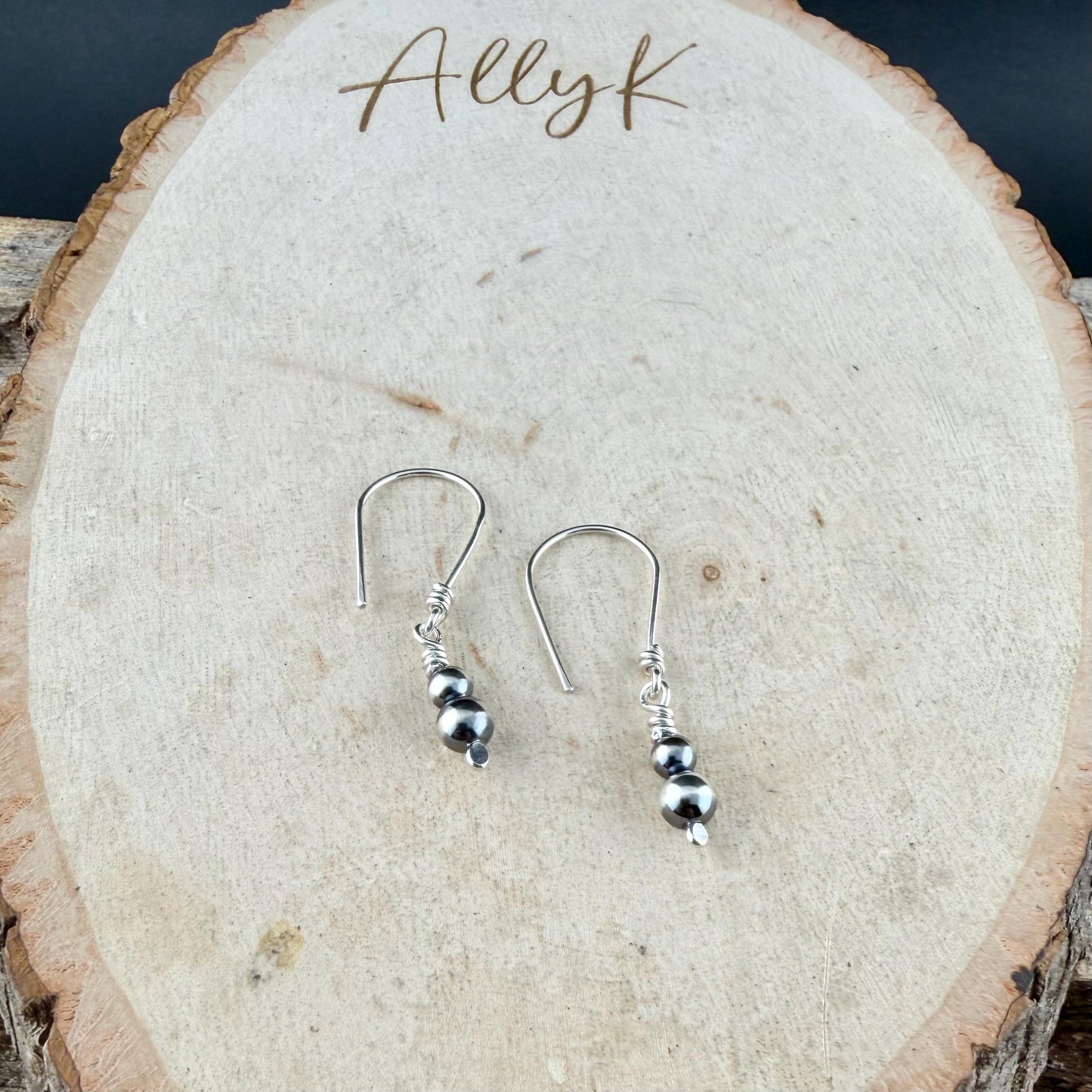 Sterling Silver Desert Pearl Earrings • Stacked 4mm 5mm Pearls • Minimal Southwest Drop