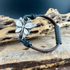 Black & Brown Leather Bracelet • Butterfly Wrap • Rustic Double Strand