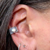 Sterling Silver Moonstone Ear Cuff • Deep Textured Band • Faux Conch • No Piercing Needed