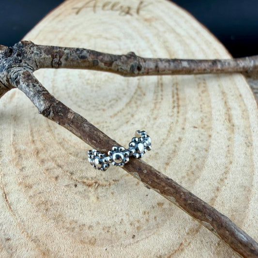 Sterling Silver Floral Ear Cuff • Faux Conch • No Piercing • Minimalist Unisex Jewelry