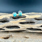 5mm Turquoise Stud Earrings Sterling Silver • Kingman Turquoise Blue Green Cabochon Posts