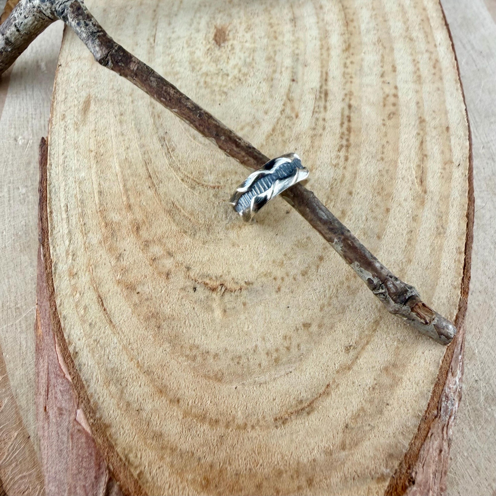Sterling Silver Ridged Ear Cuff • Textured Conch Cuff • No Piercing