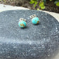 6mm Kingman Turquoise Stud Earrings • Sterling Silver • Smooth or Serrated Bezel
