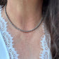 Sterling Silver Navajo Pearl Choker • Dainty 4mm Beaded Necklace