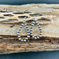 5mm Navajo Pearl Teardrop Earrings • Sterling Silver Southwestern Hoops