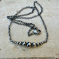 Sterling Silver Desert Pearl Bar Choker | Dainty Southwestern Necklace | Shiny or Oxidized Chain