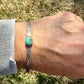 Kingman Turquoise Cuff Bracelet • Sterling Silver Scroll Band • 8×10 Oval Gemstone
