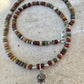 Picasso Jasper Necklace – Lotus Pendant, Sterling Silver Spacers, Custom Length, Artistic Earthy Elegance