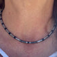 Sterling Silver Black Onyx & Hematite Necklace | Modern Unisex Handmade Jewelry