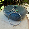 Turquoise Hoop & Post Earrings • Sterling Silver • Kingman Turquoise
