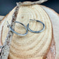 Sterling Silver Hoop Earrings • Push‑Back Post Hoops • Oxidized Swirl Pattern • Lightweight 925