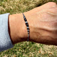Navajo Pearl & Onyx Graduated Bar Chain Bracelet | Sterling Silver Southwest Elegance