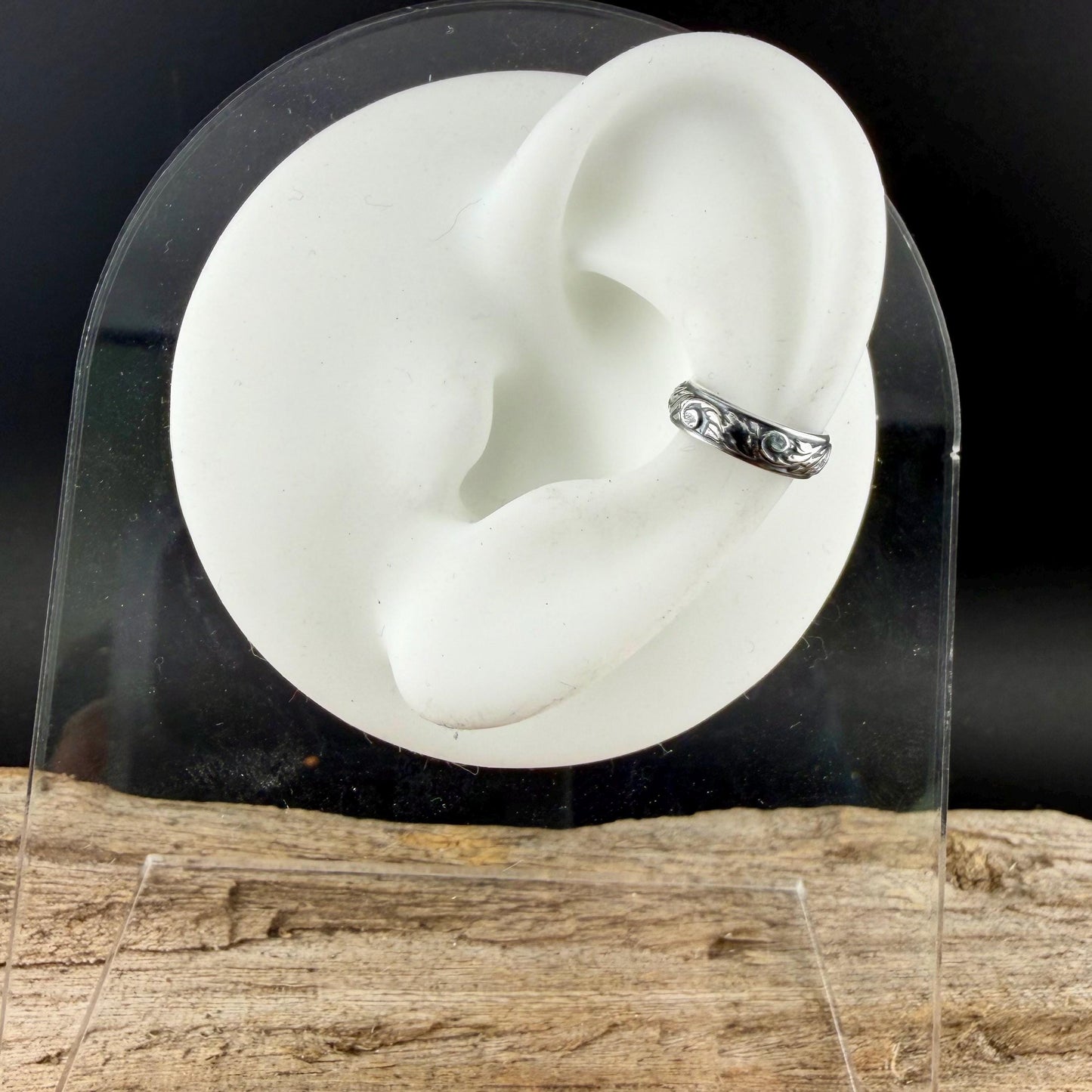 Sterling Silver Vine & Leaf Ear Cuff • Dainty No‑Piercing Earring