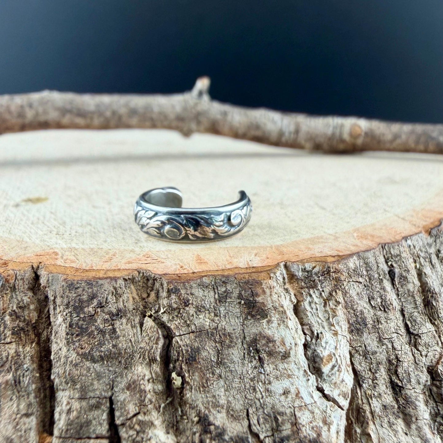 Sterling Silver Vine & Leaf Ear Cuff • Dainty No‑Piercing Earring