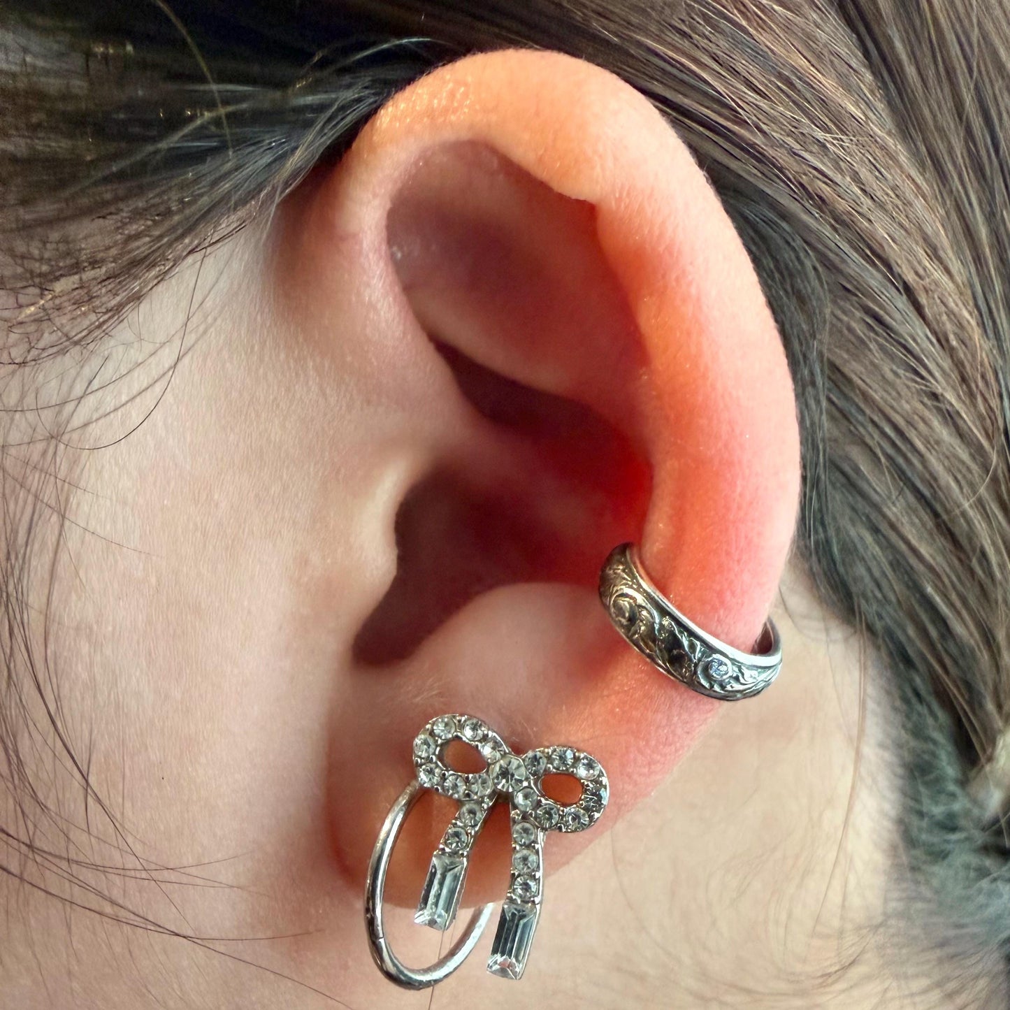Sterling Silver Vine & Leaf Ear Cuff • Dainty No‑Piercing Earring