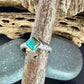 Kingman Turquoise Square Ring • 6mm Sterling Silver Stacking Band • Southwest Jewelry