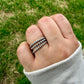 Sterling Silver Beaded Ring Stack • Set of Three • Minimalist Stacking Rings