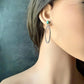 Sterling Silver Turquoise Hoop & Post Earrings • 6mm Kingman Turquoise • Custom Size