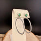 Sterling Silver Turquoise Hoop & Post Earrings • 6mm Kingman Turquoise • Custom Size