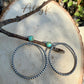 Sterling Silver Turquoise Hoop & Post Earrings • 6mm Kingman Turquoise • Custom Size