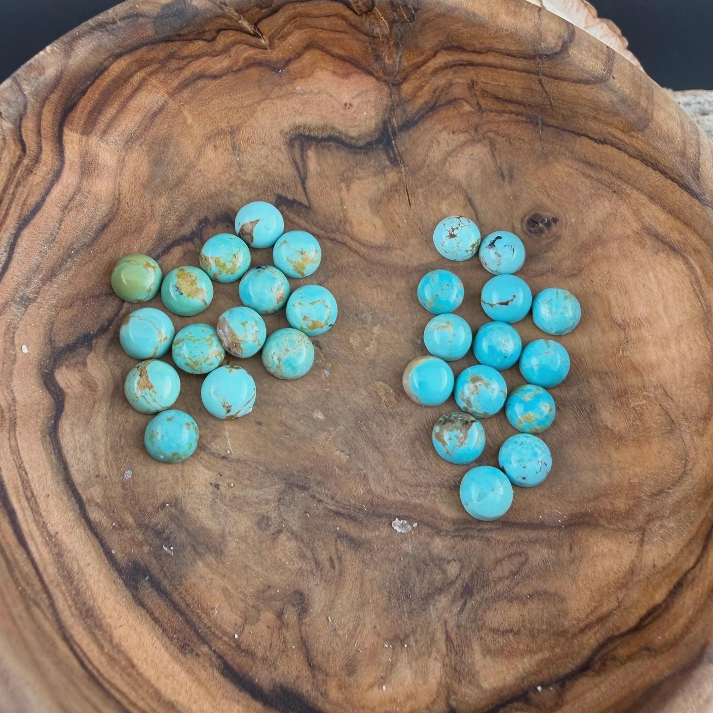 Sterling Silver Turquoise Hoop & Post Earrings • 6mm Kingman Turquoise • Custom Size