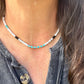 Unisex Choker Necklace with Howlite, Onyx, Kingman Turquoise & Hematite