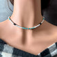 Unisex Choker Necklace with Howlite, Onyx, Kingman Turquoise & Hematite