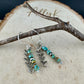 Desert Pearl & Kingman Turquoise Earrings • Sterling Silver Chevron Chain Jewelry