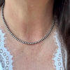 Sterling Silver Navajo Pearl Choker • Dainty 4mm Beaded Necklace