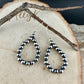 5mm Navajo Pearl Teardrop Earrings • Sterling Silver Southwestern Hoops