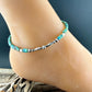 Sterling Silver Desert Pearl Anklet • Turquoise Heishi • Southwest Jewelry
