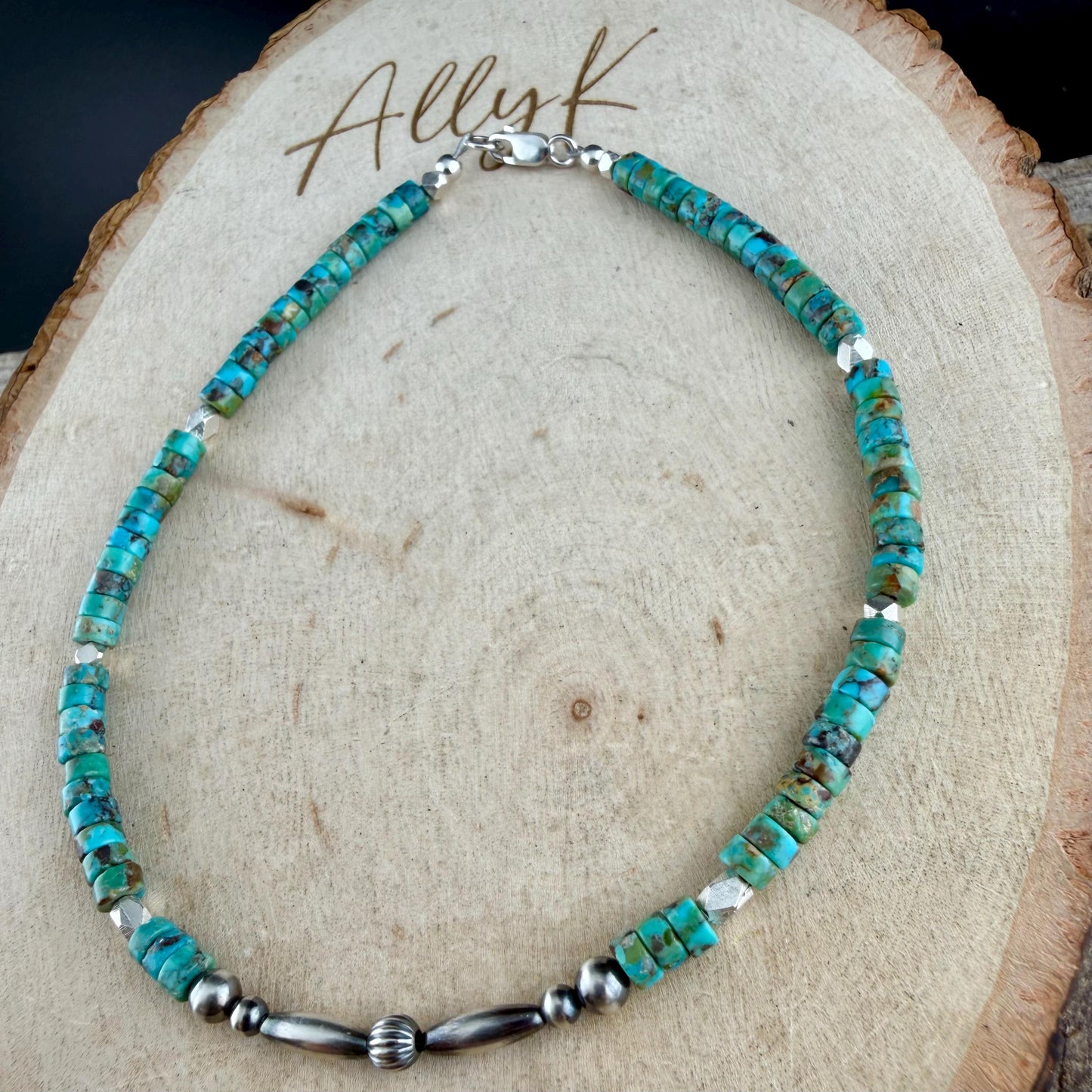 Sterling Silver Desert Pearl Anklet • Turquoise Heishi • Southwest Jewelry