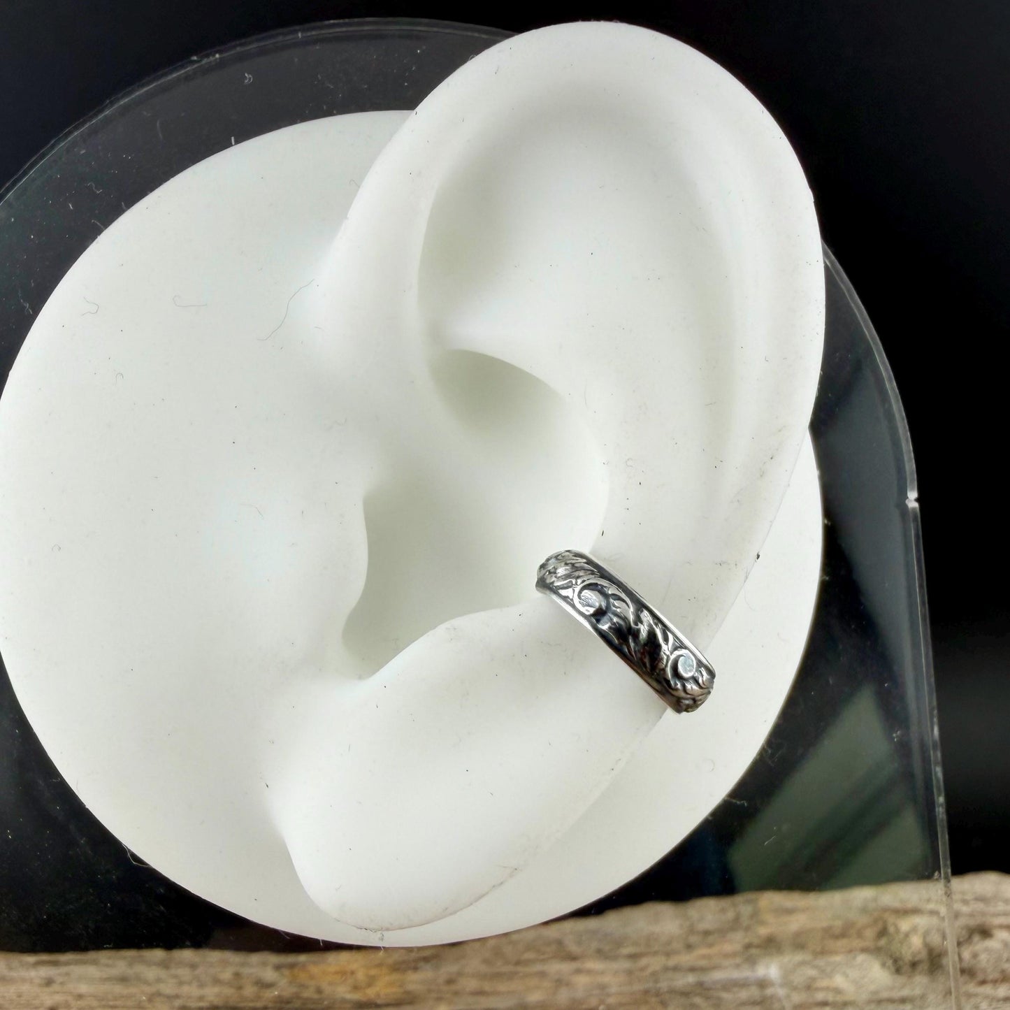 Sterling Silver Vine & Leaf Ear Cuff • Dainty No‑Piercing Earring
