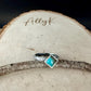 Kingman Turquoise Square Ring • 6mm Sterling Silver Stacking Band • Southwest Jewelry