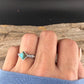 Kingman Turquoise Square Ring • 6mm Sterling Silver Stacking Band • Southwest Jewelry