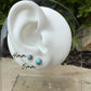 Kingman Turquoise Stud Earrings • Sterling Silver Posts • Smooth or Serrated Bezel (4mm or 5mm)