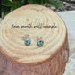 Number 8 Turquoise Stud Earrings • 4mm 5mm 6mm • Sterling Silver Bezel Studs