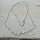 Mother of Pearl Necklace • Sterling Silver Mariner Chain • Hand Wrapped 4mm Pearl Bar Choker