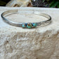 Sterling Silver Cuff Bracelet • Number 8 Turquoise • Hammered Triple Stone Cuff
