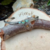 Sterling Silver Cuff Bracelet • Number 8 Turquoise • Hammered Triple Stone Cuff