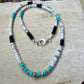 Unisex Choker Necklace with Howlite, Onyx, Kingman Turquoise & Hematite