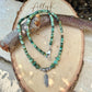 Sterling Silver Feather Pendant Choker with African Turquoise - Unisex Design