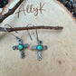 Sterling Silver Cross Earrings • Kingman Turquoise • Handmade Southwest Jewelry