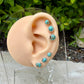 Number 8 Turquoise Cabochon Studs • Screw-Back Labret Earrings • 16g 18g 20g Options