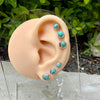 Number 8 Turquoise Cabochon Studs • Screw-Back Labret Earrings • 16g 18g 20g Options