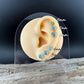 Number 8 Turquoise Cabochon Studs • Screw-Back Labret Earrings • 16g 18g 20g Options