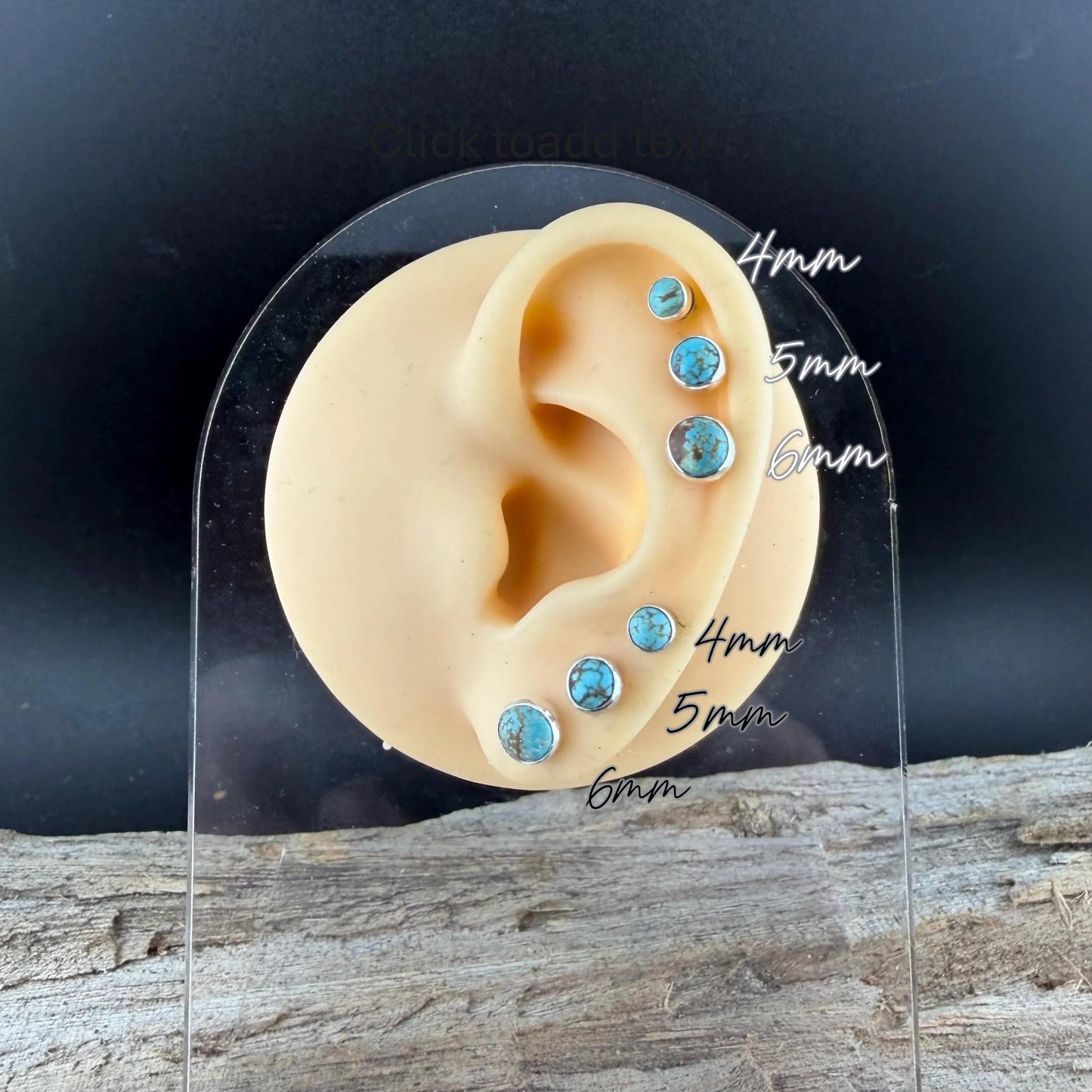 Number 8 Turquoise Cabochon Studs • Screw-Back Labret Earrings • 16g 18g 20g Options
