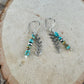 Desert Pearl & Kingman Turquoise Earrings • Sterling Silver Chevron Chain Jewelry