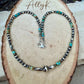 Desert Pearl & Kingman Turquoise Choker Necklace • Sterling Silver Southwest Style