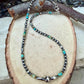 Desert Pearl & Kingman Turquoise Choker Necklace • Sterling Silver Southwest Style